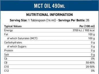 MCT OIL,  Applied Nutrition, 490ml