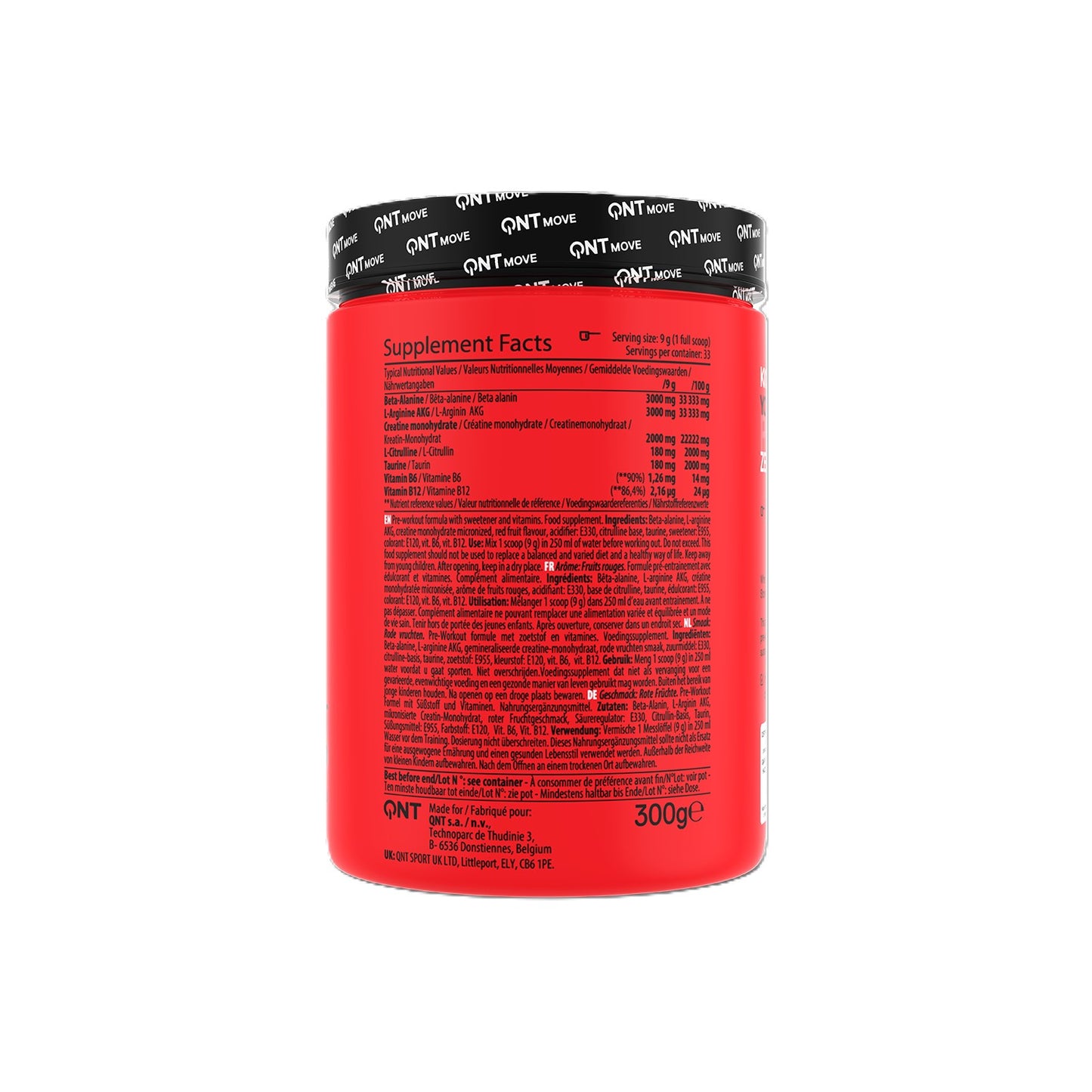 Pre-Workout,  Fără Cofeină,  QNT,   PUMP RX,   300g