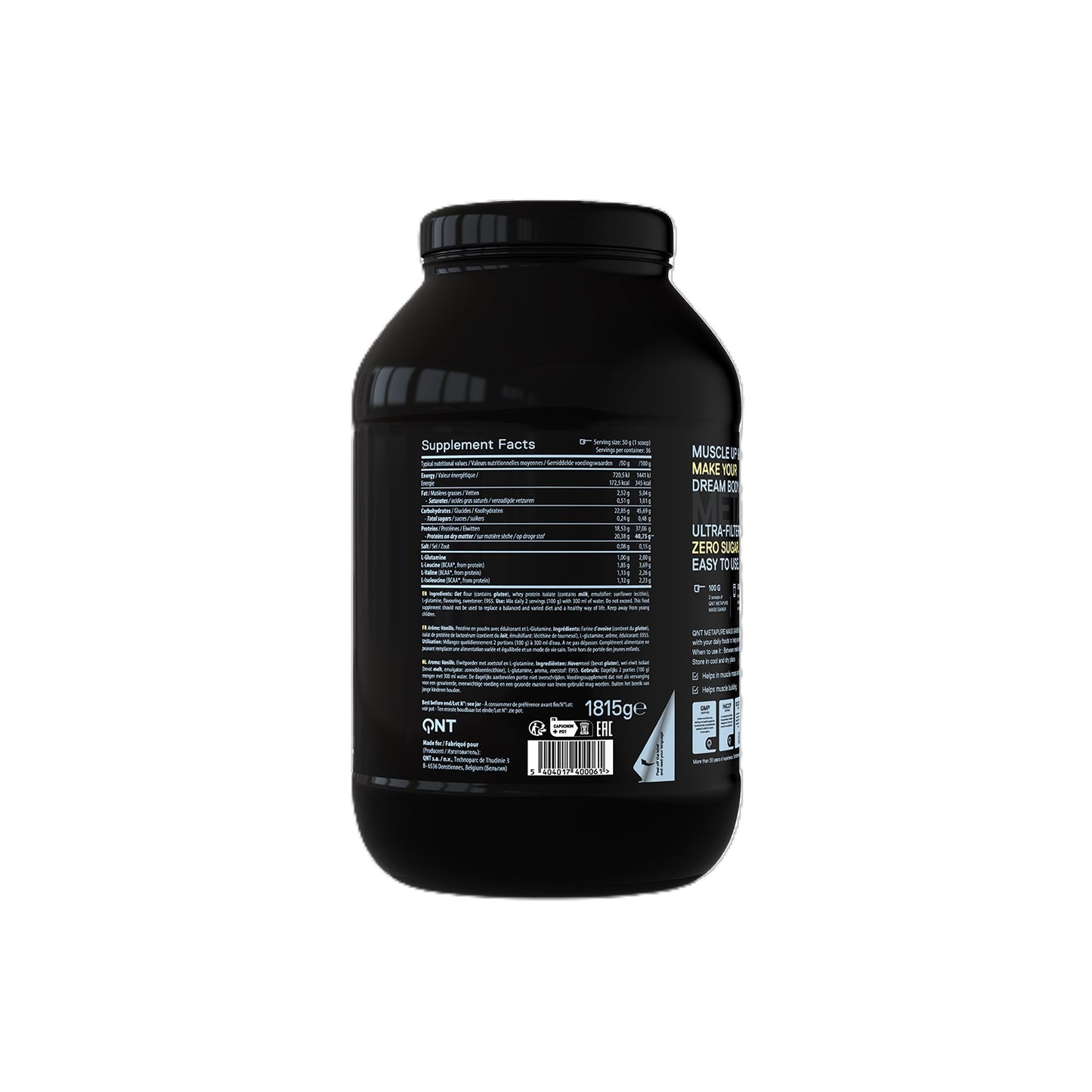 Isolate, Gainer, Mass Whey Protein, QNT, Metapure, 1815g